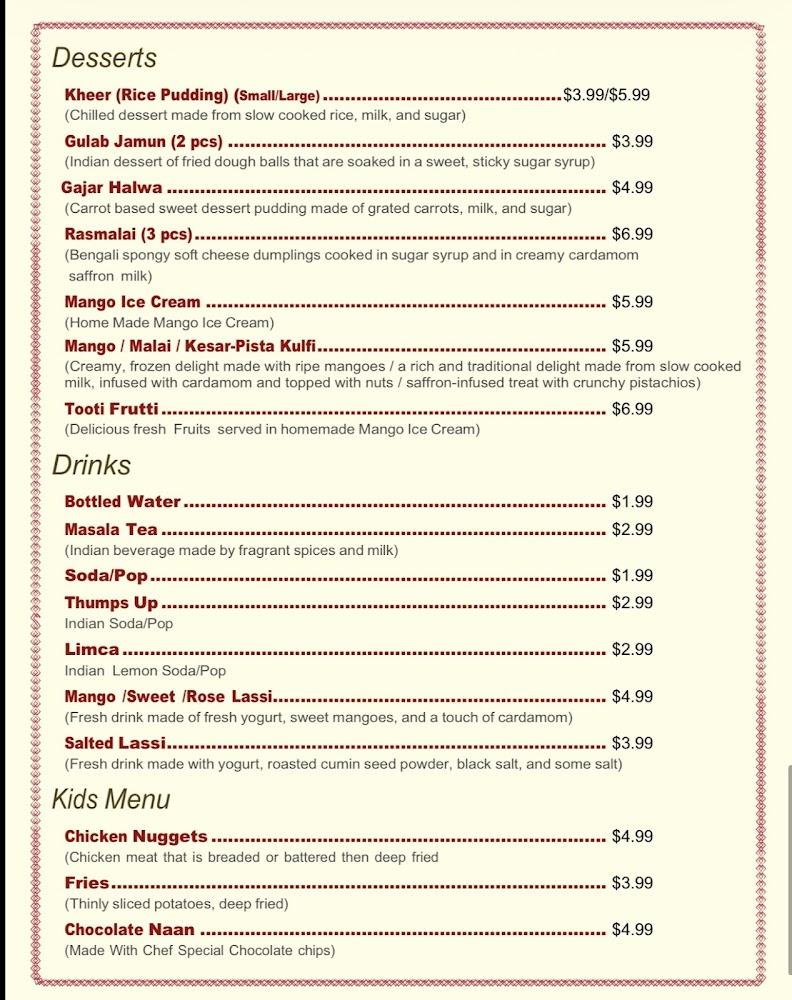 Delhi cafe Indian cuisine & bar Menu image 1